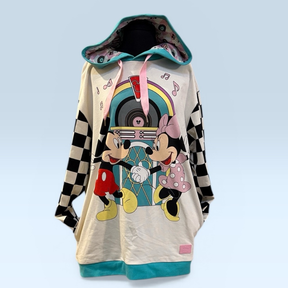 Disney Loungefly Mickey & Minnie Graphic Hoodie XL